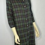 ZARA  premium denim collection green plaid shirt dress size small Photo 0
