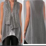 Alice + Olivia Gray Sequin Drapey Y2K Sweater Vest Photo 1