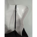 ZARA Black Cropped Cami Women's Medium Embroidered Eyelet Peplum Lettuce Trim Photo 3