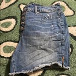 Torrid Blue Distressed Cut Off Button Fly Jean Shorts 16 Beach Casual Vacation Photo 4