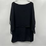 Chico's  Black Double-Layer‎ East West Flowy Top Size 3 (L) Photo 4