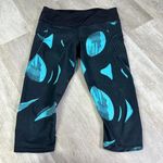 Lululemon Run: Top Speed Crop Back Spin Stroke Peacock Blue Black / Black Photo 0