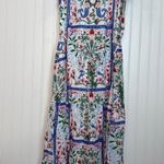 Loft NWT Mermaid Garden Midi Dress Belt Tie Neck Tiered 100% Cotton Size S Photo 0