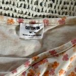 Cotton On Floral Crop Tank Top White Pink Orange Size Medium Photo 2