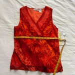 90s deadstock vintage Ny & Co Orange red floral print silk tank top sequins Size M Photo 6