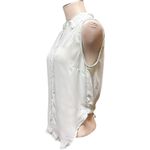 Daytrip  Sleeveless Top Lace Collar Sheer Pastel Green Medium Photo 2