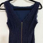 Adrianna Papell Sleeveless Scalloped Lace Sheath Mini Dress Navy Blue Size 6 Photo 8