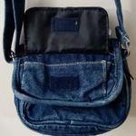 Denim Crossbody Bag Zip/Velcro Closure Boho Festival Hippie School College Blue Photo 4