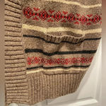 Sonoma Brown Striped Short Sleeve Knit Open Front Cowl Neck Cardigan Size XL Photo 4