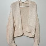 Free People  Glow For It Cardigan Chunky Knit Ivory Cream Size Large Photo 1