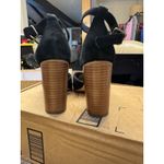 Soludos Anthropologie Collette Heels Black Genuine Leather Plush Velvet Size 8 Photo 4