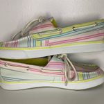 Sperry Top-Sider Women Size 8.5M Bahama Pink/Lime Stripe Canvas Boat Shoes Photo 7