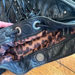 B. Makowsky Black Leather Drawstring Shoulder bag Photo 11