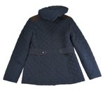 Laundry by Shelli Segal Laundry Shellie Segal Navy Blue Quilted Jacket Women Medium Faux Fur Hood Casual Photo 1
