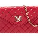 Badgley Mischka NWT  Red Vegan Leather Diamond Quilting Crossbody Bag Clutch $129 Photo 3