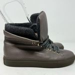 M. Gemi Leather High Top Sneakers Taupe Size 37 Photo 3