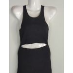 Aritzia Wilfred Free Black Lenzing Ecovero Ribbed Cut Out Knit Mini Dress Womens Small Photo 2