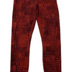 Lululemon  red logo pattern ankle leggings size 8 Photo 0