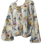 Umgee Crossbody Floral Print Long Sleeve Top Sz Small Photo 1