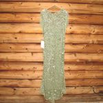 Mac Duggal  4908 Green High Neck Sleeveless Beaded Fringe Fitted Gown Photo 9