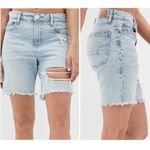 American Eagle  Boyfriend 90s Baggy Mid Thigh Denim Shorts / Indigo Blue, Size 6 Photo 4