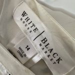 White House | Black Market  Black and White Floral 100% Silk Pleated Knee Skirt Photo 6