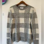 Old Navy Check Crewneck Long Sleeve Sweater Women's Medium Gray Preppy Soft Photo 0