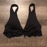 Isabella Rose Tie front ruffle bikini top black Size M Photo 2