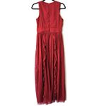 Cider V-neck Burnt Orange Swiss Dot Ruffled Maxi Dress Size Small Photo 2