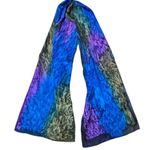 Handmade Hand-Painted Scarf with Gold Accents - 60x11 Inches Photo 2