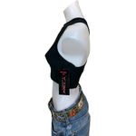 Betsey Johnson Black Sports Bra XS Longline Sparkle Glitter Low Impact NEW Photo 1