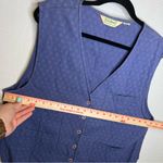 L.L.Bean L.L.‎ Bean | Women’s Blue Textured Vest with V-Neck Large VTG Photo 4