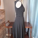 Alyn Paige  Black and White fit & flare v-neck Striped Midi Dress Photo 1