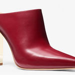 Michael Kors NWB  Halle Leather Mule Pump size 7M red gold heel Photo 0