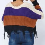 Love j color block frayed cropped sweater Photo 1