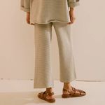 Free People  Beach Hailee Wide Leg Lounge Pants Women’s Large Tan Photo 2