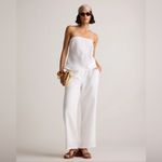 Quince NWT  100% European White Linen Strapless Top Sz S Photo 4