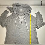 Wildfox  Sweatshirt‎ Hoodie Women’s Small Gray Oversized Lace Up Hutton USA Made Photo 4