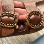 Antenora brown Leather Sandals size 39 or 9 slides handmade Italy buckles NEW Photo 2