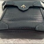 Manu Atelier Mini Pristine Croc Leather Crossbody Bag Rare Blue Photo 2