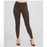 Spanx NEW Faux Suede Chocolate Brown Leggings Small Photo 3