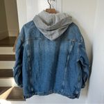 Free People  We The Free Flawless Hooded Denim Jean Jacket Photo 2