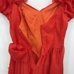 Vintage Red Ruffle Formal Dress Long Bow Gown Size Medium Photo 8