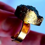 Handmade Size 6.5 7 7.5 Teal Blue Gem Aqua Druzy Crystal Fine Original Art Ring Freeform Gemstone UNISEX Solid Metal Plated Gold Filled Rustic Free Form Photo 8