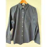 LL Bean Wrinkle Free Plaid Long Sleeve Button Down Shirt Women L Blue Green Red Size L Photo 3