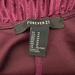 Forever 21  Mini Dress Womens M Burgundy Velvet Ribbed Long Sleeve Open Back Glam Photo 4