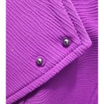 Peter Nygard Women Purple Textured Zip Front Blazer Jacket Size 14 Photo 3