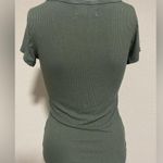 Hollister | Women's Olive Green Criss Cross Detail Short Sleeve Top | Small Photo 1