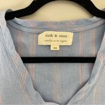 Cloth & Stone Anthropologie Blue Pink Striped Linen Blend T-Shirt Dress XS Photo 5