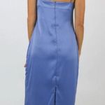 We Wore What  Size 2 Silky Blue Cowl Midi Dress Party Club Bridesmaid Wedding Photo 1